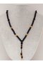 Onyx & Gold Colored Cube Hematite Stone Design Men's Necklace