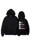 LAGOM MODA Eat Sleep Anime Repeat Back Printed Black Unisex Oversize Hooded Sweatshirt - 2