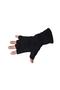 Men's 4-Piece Black Thermal Winter Fleece Cut-Finger Half Gloves Fleece Beanie Fleece Neck Collar Set Suit - 3