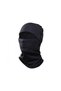 Men's Black Thermal Winter Fleece Cut-Finger Half Gloves Snow Mask Beanie Neck Collar Set of 4 Suit - 2