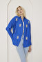 Women's Sparkling Printed Oversize Ayrobin Linen Shirt - 3
