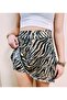 Zebra Patterned, Elastic Waist, Summer Short Skirt - 2