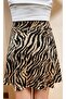 Zebra Patterned, Elastic Waist, Summer Short Skirt - 3