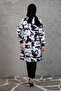 Women's Patterned Buttoned Long Cape & Tunic with Pockets - 6