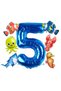 Ocean Animals 5 Year Old Birthday Balloon Set Sea Creatures Shark Octopus Red Fish Set - 2