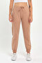 Women's Milky Brown Elastic Leg Basic Jogger Knitted Sweatpants - 2