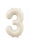 3 Number Foil Balloon Cream Color Number Balloon Age Balloon 76 Cm Number Balloon Flying Balloon Helium Balloon - 2