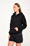 Unprinted Unisex Black Pocket Hooded Zipper Sweatshirt Cardigan - 4