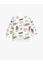 Printed Crew Neck Sweatshirt - 2