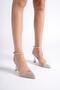 Vilnus Silver Stone Transparent Heeled Stiletto Evening Dress Shoes - 2