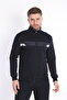 Men's Navy Blue Daily Zippered Chest Embroidered Top and Bottom Tracksuit Set - 6