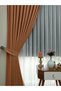 Orange Linen Background Curtain - 1/3 Close Pleat, Single Wing - 8