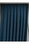 Crown Blue Solid Color Linen Background Curtain, 1/2.5 Normal Pleat, Single Wing - 2
