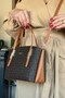 Women's Printed Patterned Shoulder Bag and Wallet Set 2066-Jp Brown Tan Combination -Gzd- - 5