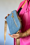 Medium Size New Season Daily 3 Compartment Women's Shoulder Bag 24 cm X 18 cm 2196 Dark Denim -Gzd- - 3