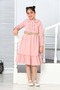 SHINY BUTTONS, BUTTON FRONT, LONG SLEEVE BELT DRESS - 5