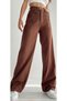 Lycra Loose Women's Brown High Waist Wide Leg Denim Jeans - 3
