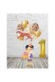1 Year Old Safari Animal Themed Balloon Pink Tiger - Giraffe and Gold Number Foil Balloon Giraffe Printed Bln