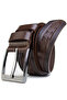 Men's Belt - 100% Genuine Buffalo Leather, Brown, Oval Box, Gift Dowry Holder - 2