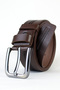 Men's Belt - 100% Genuine Buffalo Leather, Brown, Oval Box, Gift Dowry Belt - 2