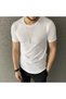 Set of 2 Black-white Men's Basic Slim Crew Neck Short Sleeve T-Shirt - 2