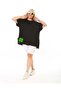 CLOVER PRINTED OVERSIZED PLUS SIZE WOMEN'S T-SHIRT