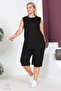 Plus Size Comfort Model Capri 2-Piece Suit with Elastic Waist and Pocket Capri Shorts Top-Top 2-Piece Set - 8
