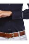 navy blue cotton satin stylish elite shirt - 4