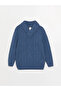 Shawl Collar Hair Weave Pattern Long Sleeve Boy Knitwear Sweatshirt