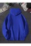Unisex Ny91 Printed Blue Hooded Oversize Sweatshirt - 2