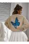 3-Ply Combed Cotton Butterfly Printed Oversize Sweat - 4