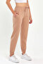 Women's Milky Brown Elastic Leg Basic Jogger Knitted Sweatpants - 4