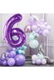 6 Year Old Purple Color Number Foil Balloon 6 Six Numbers Purple Color Helium Flying Foil Balloon 76 Cm Number Balloon - 3