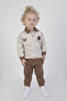 Baby Boy & Child Two Thread Fabric Medium Thickness Polo Collar Knitted Basic Bottom Top Tracksuit Set