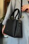 Black Color 5 Compartment Women's Hand and Shoulder Bag Fast Shipping Quality Product 2120 - 2