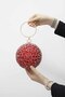 Round Crystal Stone Burgundy Evening Dress Evening Bag - 2