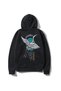 Unisex Black Hooded Sweatshirt Osaka Bird Back Printed