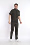 Men's Khaki Sports Lycra Summer Short Sleeve Set - 3