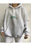 Women's Gray Dont Printed Hooded Hoodie Sweatshirt - 2