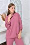 Women's Polo Neck Seersucker Pants Set - 4