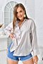 Women's Slim Striped Satin Shirt - 2