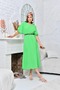Women's V-neck Waist and Sleeve Gathered Maxi Dress - 3
