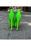 Women's Green Neon Phosphor Patent Leather Shiny Platform Sole Thin High Heel Evening Dress Heeled Shoes - 4