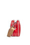 Women's Cross Strap Shoulder Bag Red Patent Leather - 5