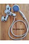 Bathroom Shower mixer hot cold mix Bath fountain and Spiral Hose and nozzle set brass - 4