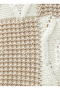 Crew Neck Standard Plain White - Beige Sweater Women 4WAL90025HT - 7
