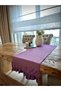 İnci Vintage Velvet Textured Seamless Magenta - Purple Ruffled Runner