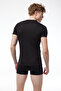 ملابس داخلية رجالية سوداء برقبة على شكل حرف V وأكمام قصيرة من Viloft Thermal Top 607 - 3