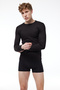 Men's Black Round Neck Long Sleeve Viloft Thermal Top Underwear 609 - 2