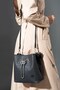 Monogram Printed 3 Compartment Women's Hand & Shoulder Bag 4075 Black-32 - 2